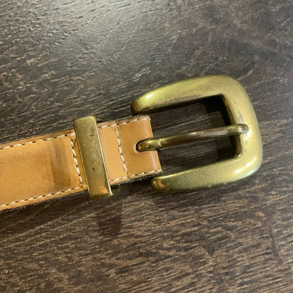 Vintage Fossil Colored Quilted‎ Squares Leather Belt